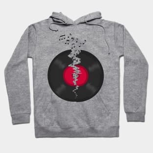 Broken LP Vinyl Record Flying Notes Hoodie